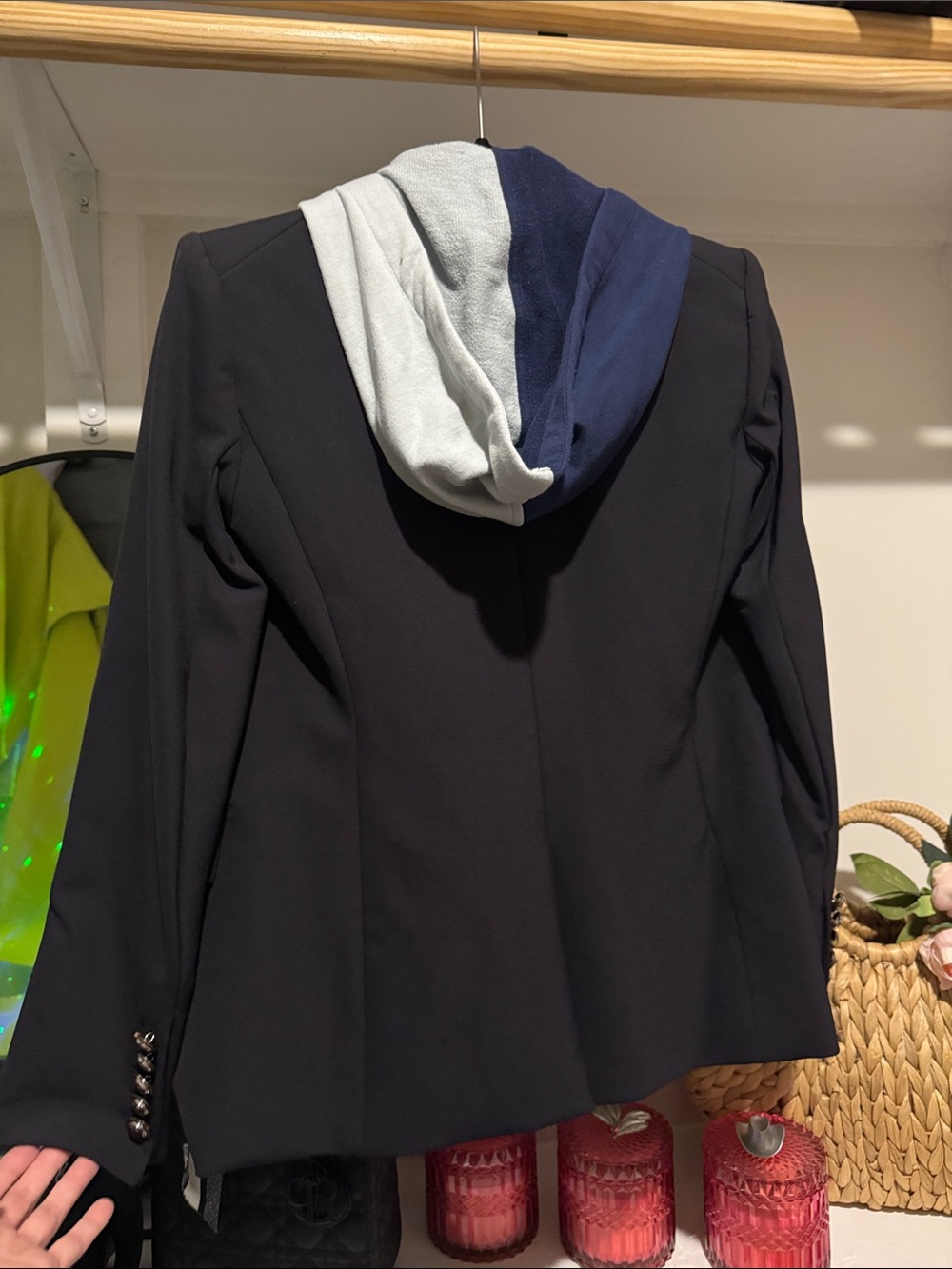 Veronica Beard Navy Double-Breasted Blazer with Hood Dallas Cowboys NFL - Picture 6 of 13